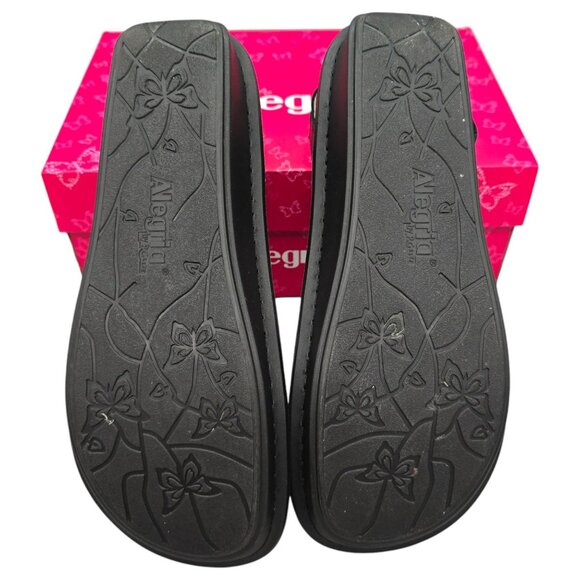 Alegria by PG Lite Sandals Womens 10.5 Wide Vienna Ankle Strap Black Leather - Picture 6 of 15